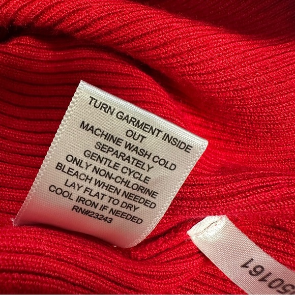 7 Avenue High Neck With Sheer Flutter Sleeve & Key Hole Neck Holiday Christmas - Picture 9 of 11